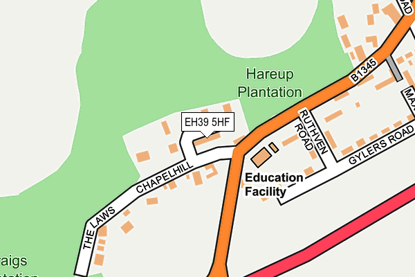 EH39 5HF map - OS OpenMap – Local (Ordnance Survey)