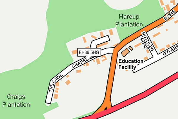EH39 5HG map - OS OpenMap – Local (Ordnance Survey)