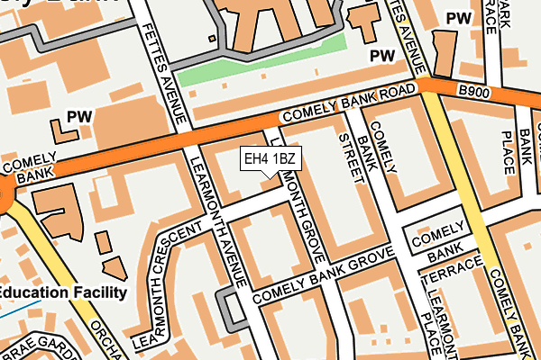 EH4 1BZ map - OS OpenMap – Local (Ordnance Survey)