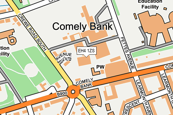 EH4 1ZS map - OS OpenMap – Local (Ordnance Survey)