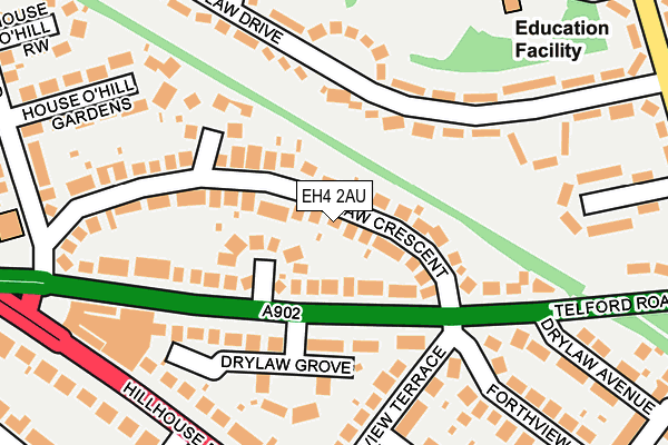 EH4 2AU map - OS OpenMap – Local (Ordnance Survey)