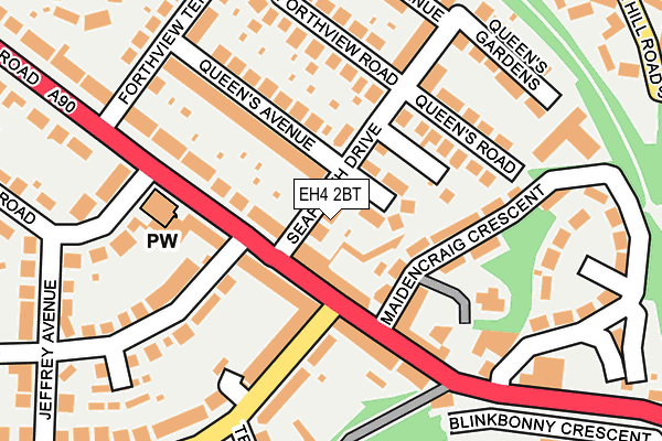 EH4 2BT map - OS OpenMap – Local (Ordnance Survey)
