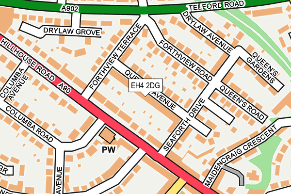 EH4 2DG map - OS OpenMap – Local (Ordnance Survey)