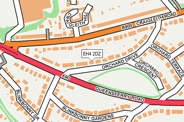 EH4 2DZ map - OS OpenMap – Local (Ordnance Survey)