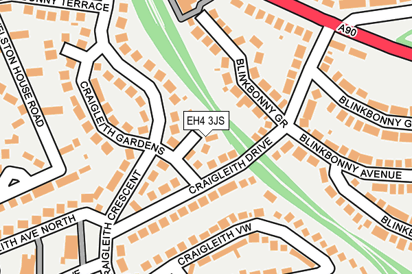 EH4 3JS map - OS OpenMap – Local (Ordnance Survey)