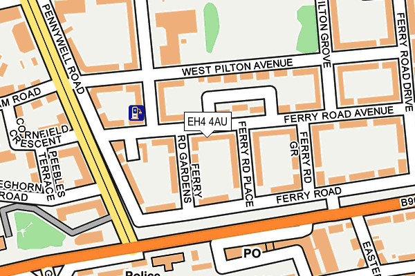 EH4 4AU map - OS OpenMap – Local (Ordnance Survey)