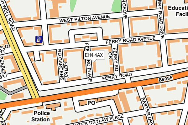 EH4 4AX map - OS OpenMap – Local (Ordnance Survey)