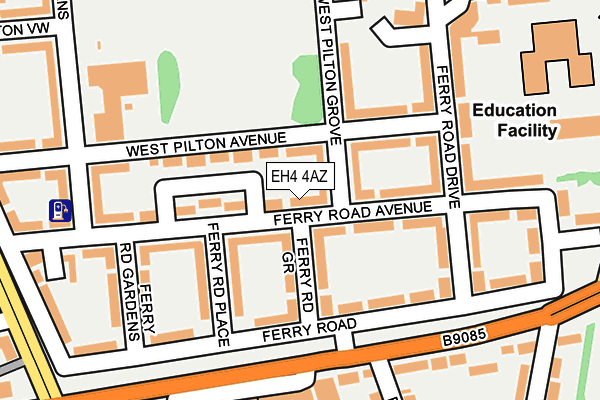 EH4 4AZ map - OS OpenMap – Local (Ordnance Survey)