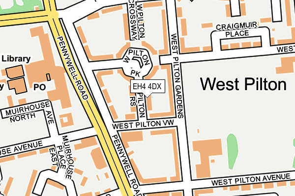 EH4 4DX map - OS OpenMap – Local (Ordnance Survey)