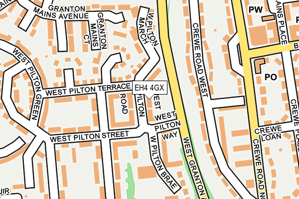 EH4 4GX map - OS OpenMap – Local (Ordnance Survey)