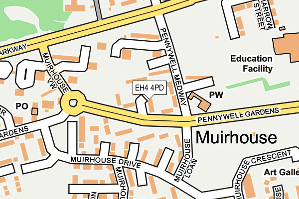 EH4 4PD map - OS OpenMap – Local (Ordnance Survey)