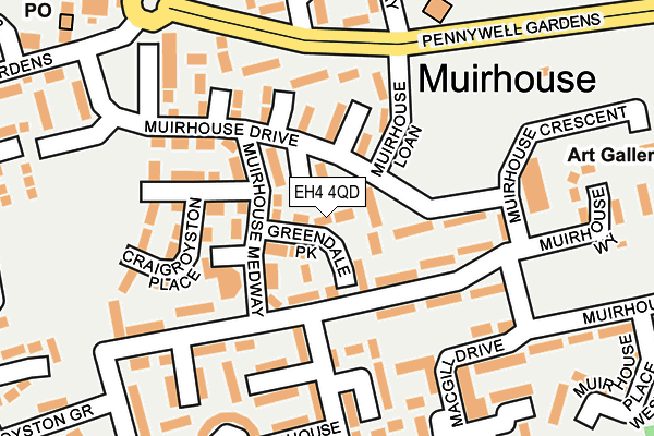 EH4 4QD map - OS OpenMap – Local (Ordnance Survey)