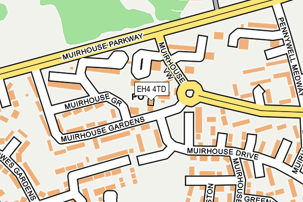 EH4 4TD map - OS OpenMap – Local (Ordnance Survey)