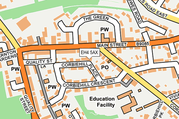 EH4 5AX map - OS OpenMap – Local (Ordnance Survey)