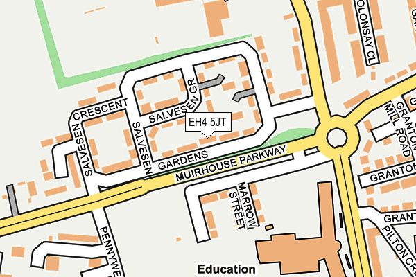 EH4 5JT map - OS OpenMap – Local (Ordnance Survey)