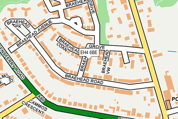 EH4 6BE map - OS OpenMap – Local (Ordnance Survey)