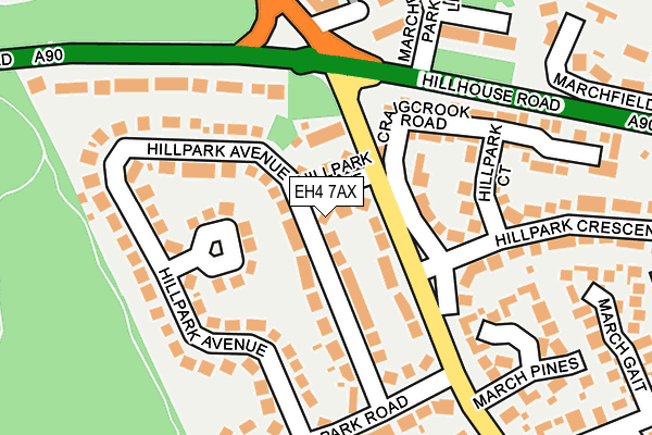 EH4 7AX map - OS OpenMap – Local (Ordnance Survey)