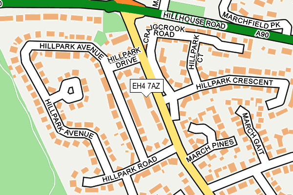 EH4 7AZ map - OS OpenMap – Local (Ordnance Survey)