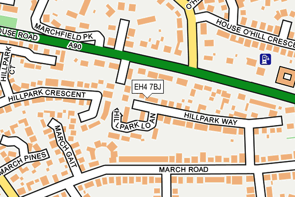 EH4 7BJ map - OS OpenMap – Local (Ordnance Survey)