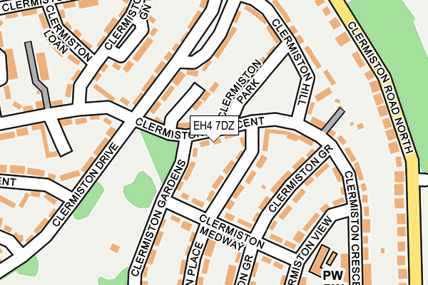 EH4 7DZ map - OS OpenMap – Local (Ordnance Survey)