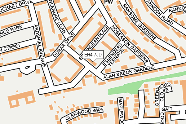 EH4 7JD map - OS OpenMap – Local (Ordnance Survey)