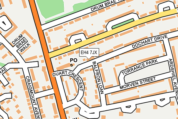 EH4 7JX map - OS OpenMap – Local (Ordnance Survey)