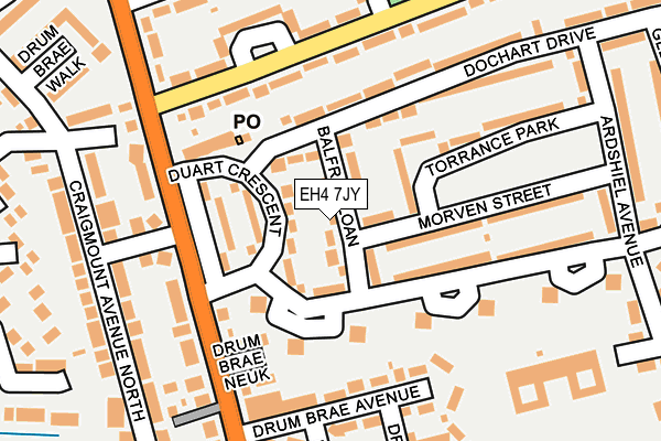 EH4 7JY map - OS OpenMap – Local (Ordnance Survey)