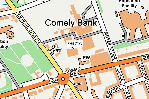 EH4 7YG map - OS OpenMap – Local (Ordnance Survey)