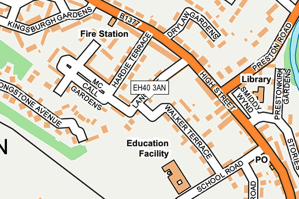 EH40 3AN map - OS OpenMap – Local (Ordnance Survey)