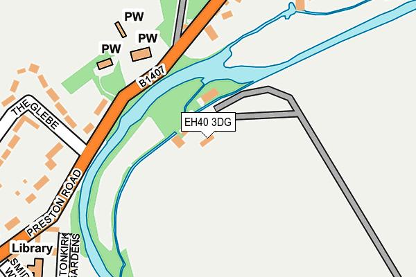 EH40 3DG map - OS OpenMap – Local (Ordnance Survey)