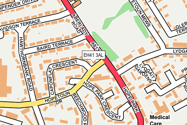EH41 3AL map - OS OpenMap – Local (Ordnance Survey)