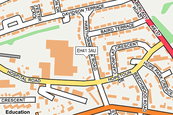 EH41 3AU map - OS OpenMap – Local (Ordnance Survey)