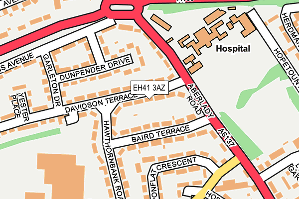 EH41 3AZ map - OS OpenMap – Local (Ordnance Survey)