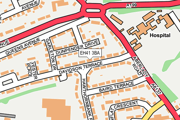 EH41 3BA map - OS OpenMap – Local (Ordnance Survey)
