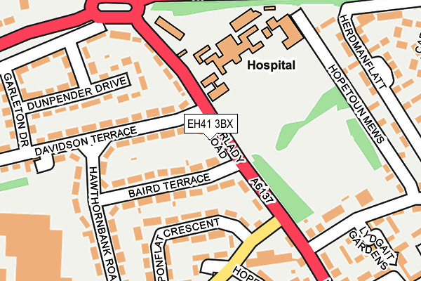 EH41 3BX map - OS OpenMap – Local (Ordnance Survey)