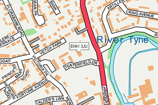 EH41 3JU map - OS OpenMap – Local (Ordnance Survey)