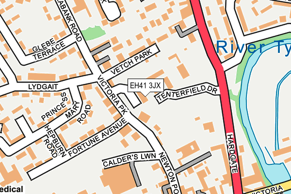 EH41 3JX map - OS OpenMap – Local (Ordnance Survey)