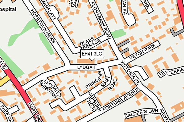 EH41 3LG map - OS OpenMap – Local (Ordnance Survey)