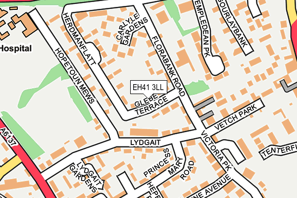 EH41 3LL map - OS OpenMap – Local (Ordnance Survey)