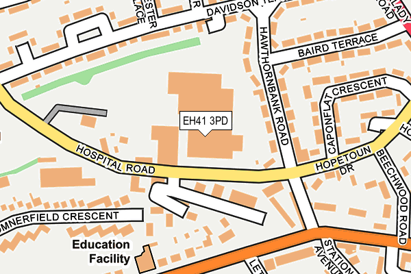 EH41 3PD map - OS OpenMap – Local (Ordnance Survey)