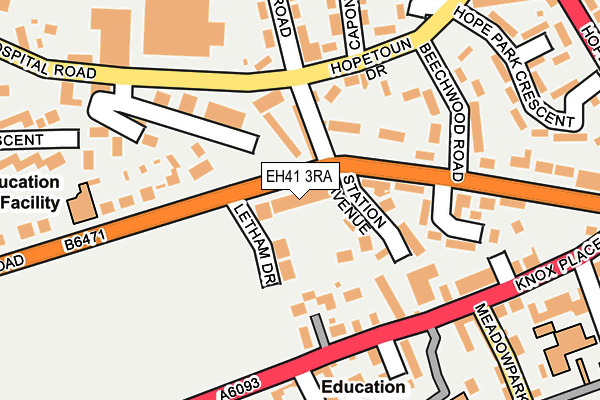 EH41 3RA map - OS OpenMap – Local (Ordnance Survey)