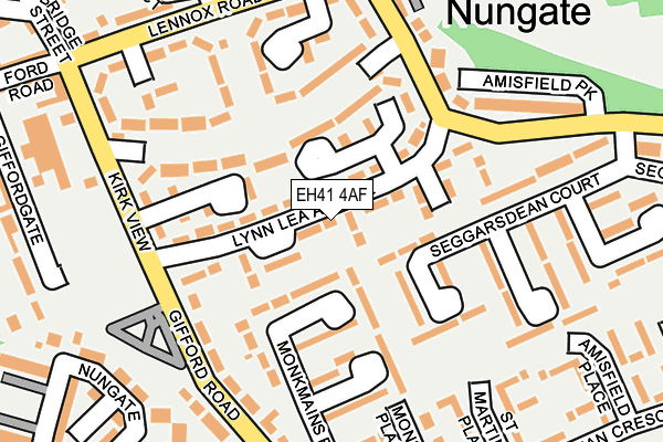 EH41 4AF map - OS OpenMap – Local (Ordnance Survey)
