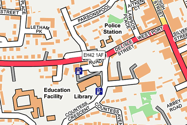 EH42 1AF map - OS OpenMap – Local (Ordnance Survey)