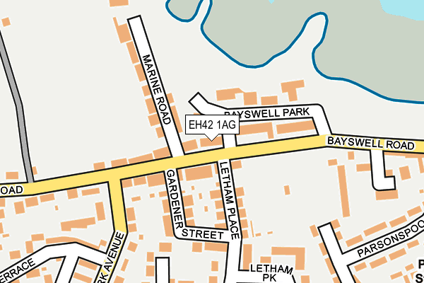 EH42 1AG map - OS OpenMap – Local (Ordnance Survey)