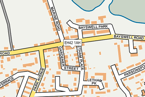 EH42 1AH map - OS OpenMap – Local (Ordnance Survey)