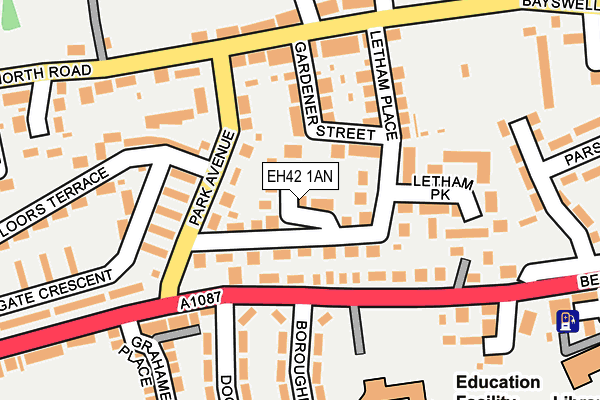 EH42 1AN map - OS OpenMap – Local (Ordnance Survey)