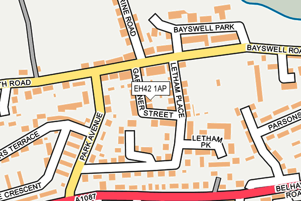 EH42 1AP map - OS OpenMap – Local (Ordnance Survey)