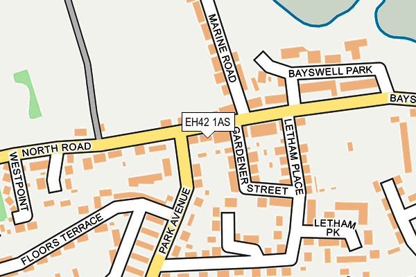 EH42 1AS map - OS OpenMap – Local (Ordnance Survey)