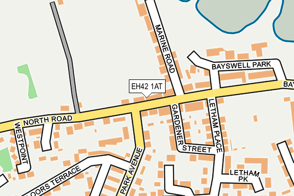EH42 1AT map - OS OpenMap – Local (Ordnance Survey)