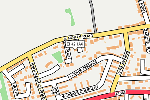 EH42 1AX map - OS OpenMap – Local (Ordnance Survey)